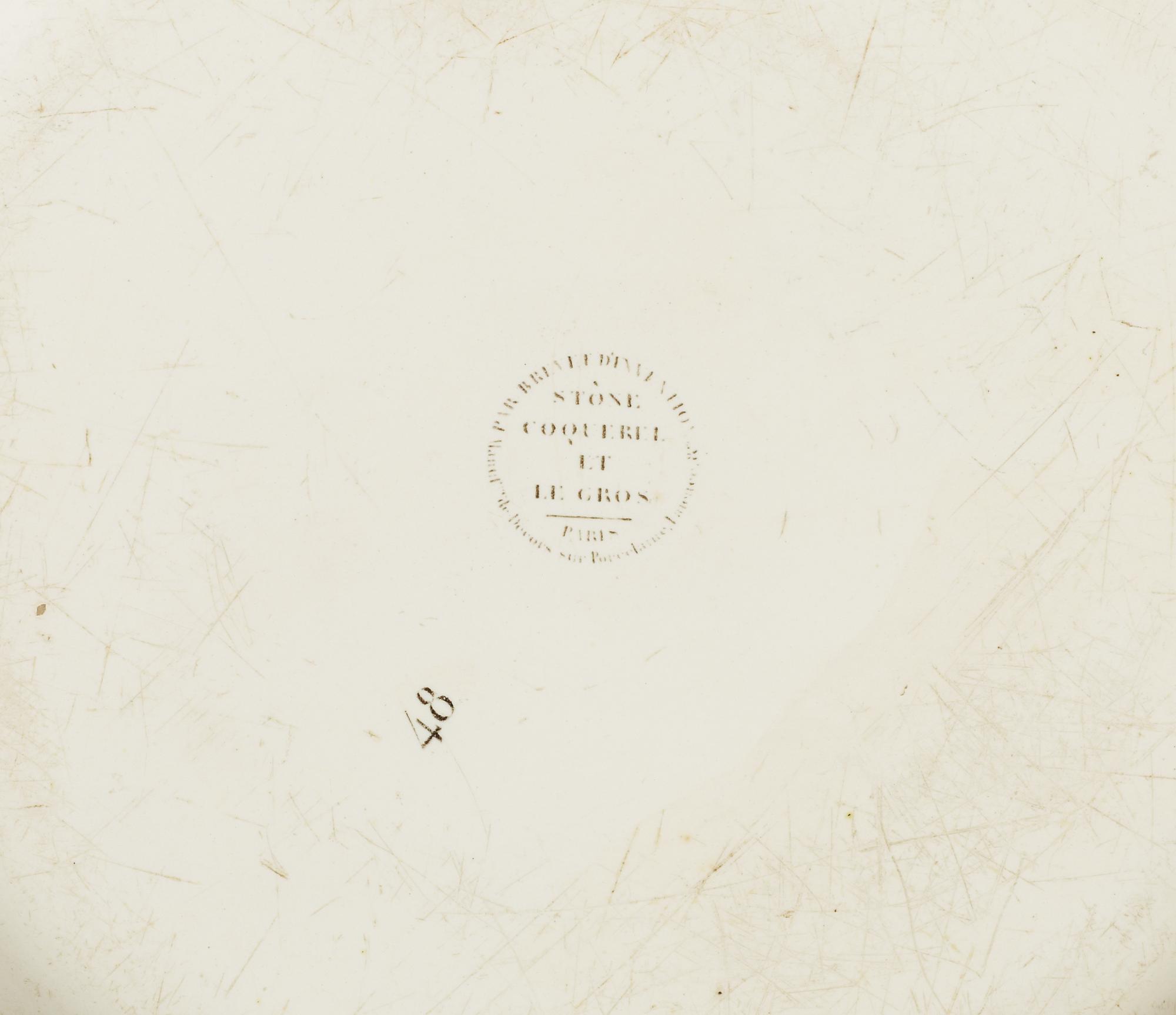 TALLRIKAR, 10 stycken, flintgods. Frankrike, Creil, tidigt 1800-tal.