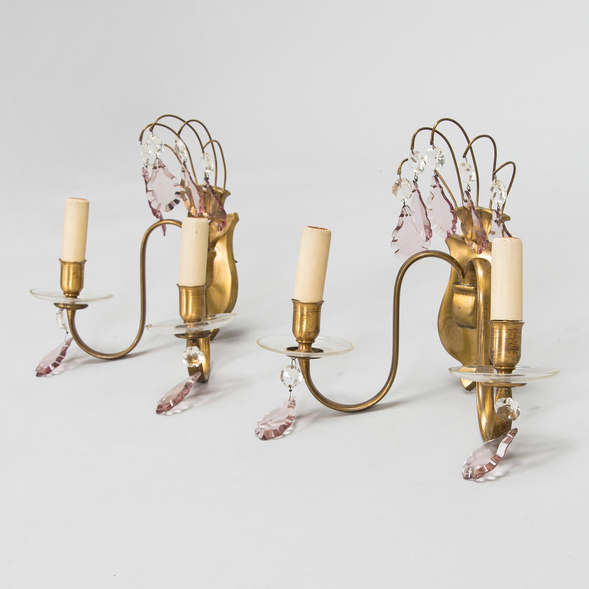 Paavo Tynell,  a pair of mid-20th century wall sconces '7151' for Taito Finland.
