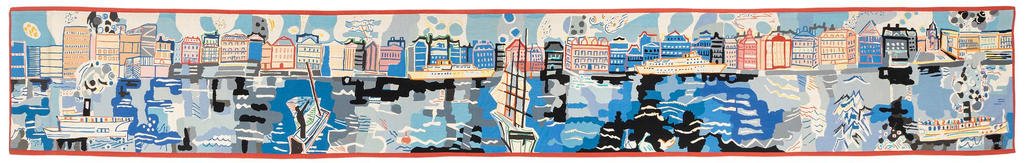 Lars Gynning, vävd tapet, gobelängteknik, ca 690 x 103 cm, signerad GYNNING Portalegre, Portugal.