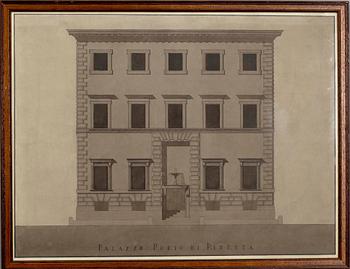 1800-LUKU/TAL TUNTEMATON/OKÄND, PALAZZO PORTO DI RIPETTA, tusch.