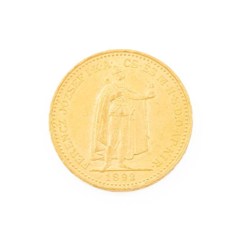 Guldmynt, Ungern, 20 Korona, 1892.