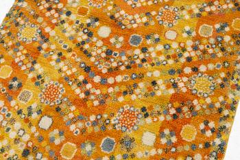 Barbro Nilsson, a carpet, 'Violetta gul', knotted pile, c. 210 x 130 cm, signed AB MMF BN.