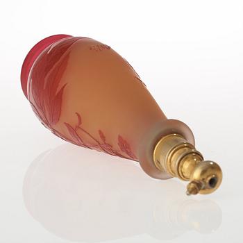 An Emile Gallé Art Nouveau cameo glass perfume bottle, Nancy, France.