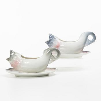 Såskannor, ett par, flintgods. Göteborg, omkring 1900.