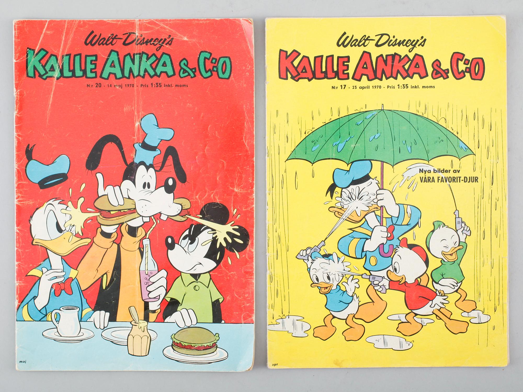 SERIETIDNINGAR, ca 184 st, Kalle Anka & Co, ca 1950-1980-tal.