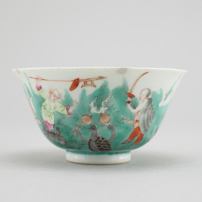 A 8 pcs Chinese porcelain tea set, 18th/19th century.