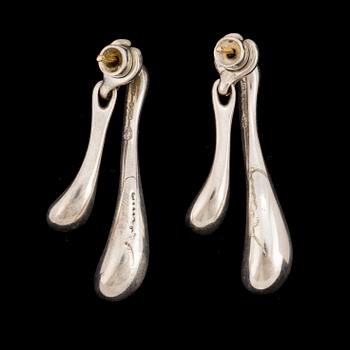 A pair of sterling silver earrings by Minas Spiridis for Georg Jensen, designed in the 1990's.