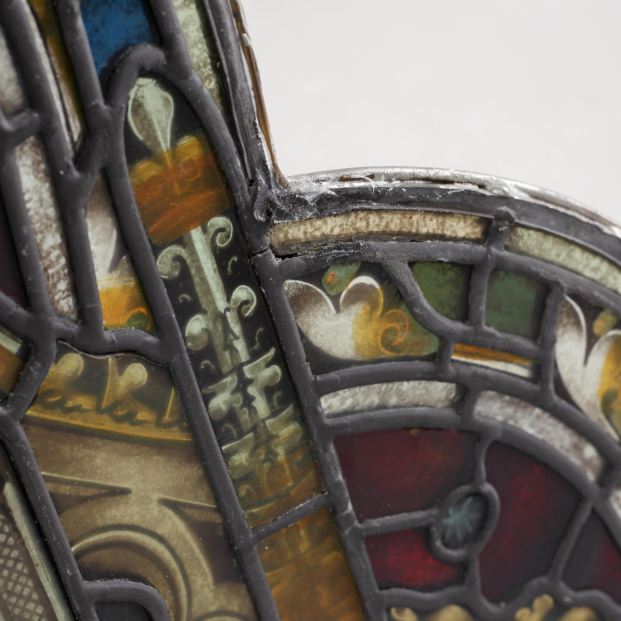 A pair of lead glass windows, made around year 1900.