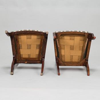 Seven mahogany veneered Empire style chairs, Russia / the Baltics, mid 19th century.
