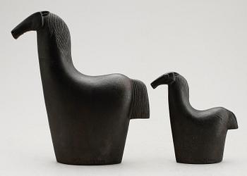 BJÖRN NYBERG, skulpturer, 2 st, järn, signerade.