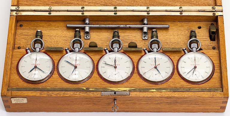 Omega, sekuntikelloja, 5 kpl, Rattrapante, kronografi, 65 mm.