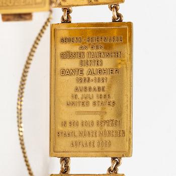 A bracelet with post stamps made of 900 gold..