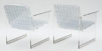 A pair of Arne Rickardt armchairs, 'Pascal', Dux 2002.