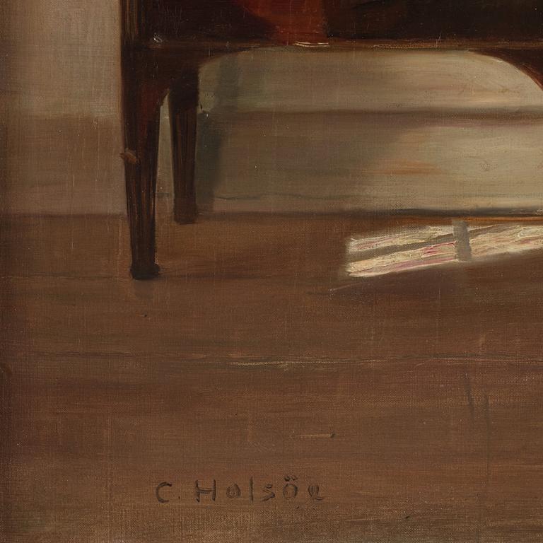 Carl Holsoe, Interiör med sittande kvinna vid fönster.