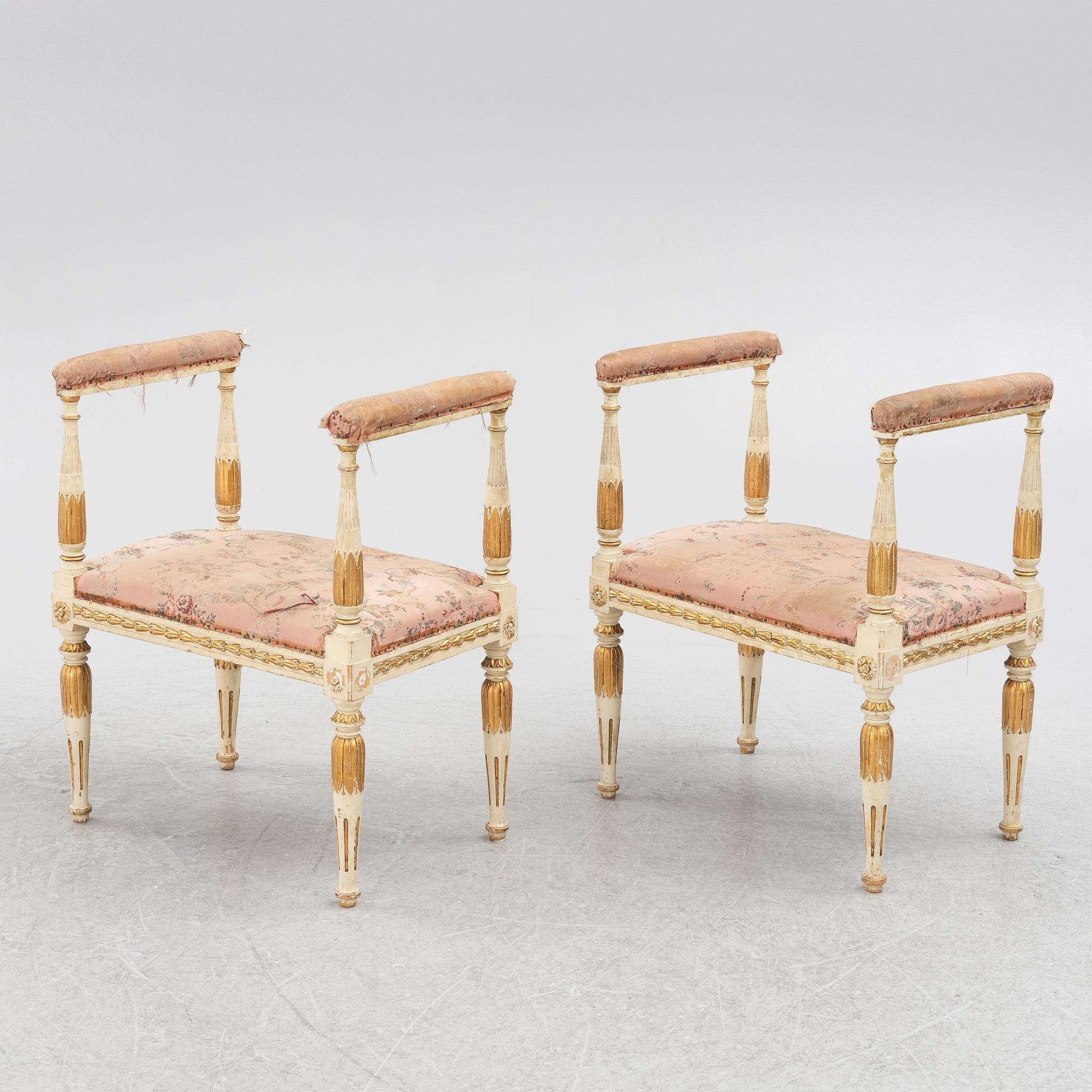 Banketter, ett par, omkring 1900, Sengustaviansk stil.