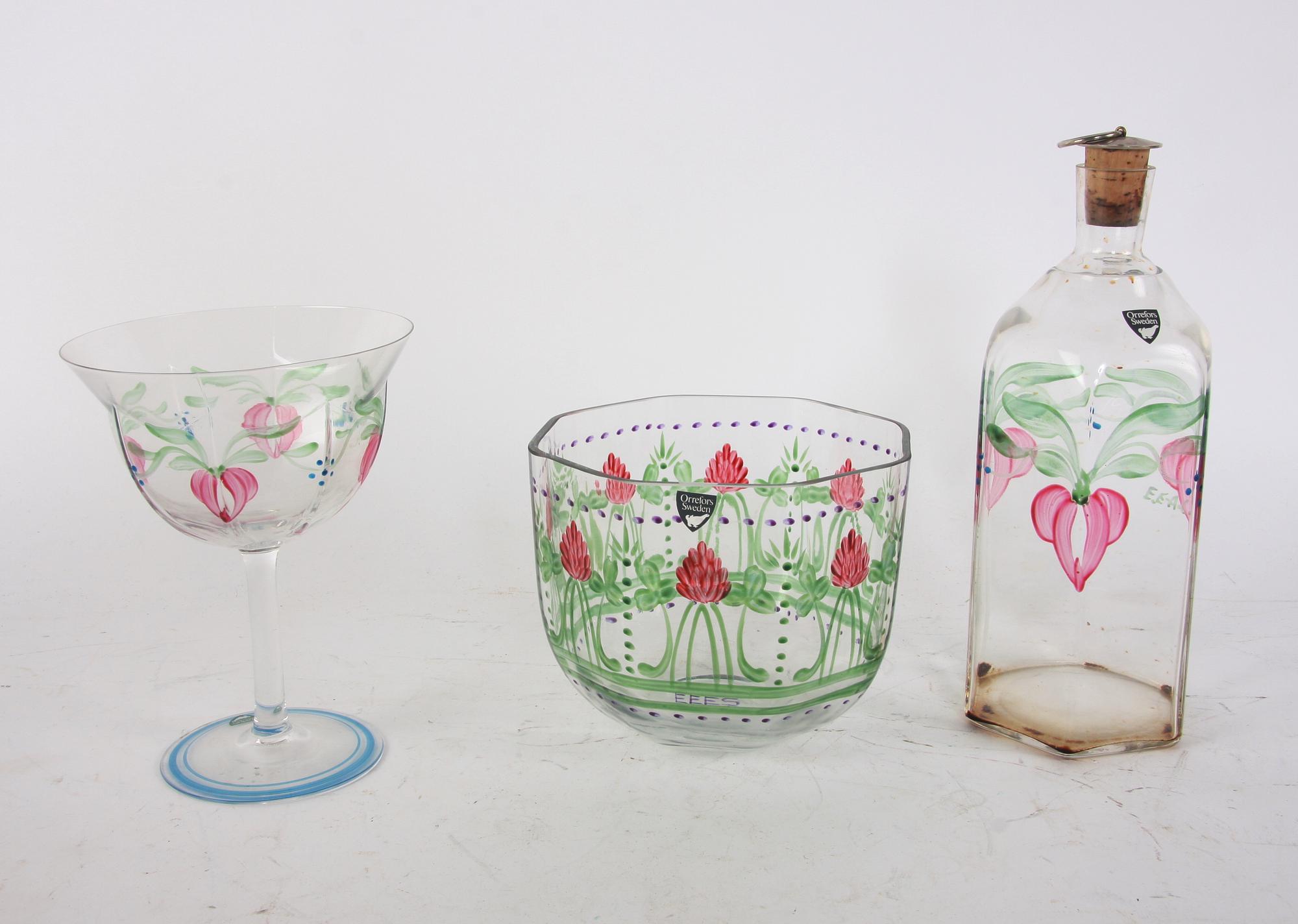 SERVISDELAR, 16 delar, glas. Orrefors, "Maja" Eva Englund.