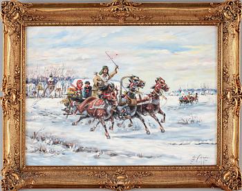OKÄND KONSTNÄR, olja på duk, signerad "Z Cygan", 1900-tal.
