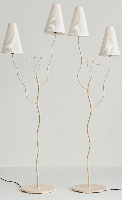 Two Swedish Modern floor lamps, 1940's-50's.