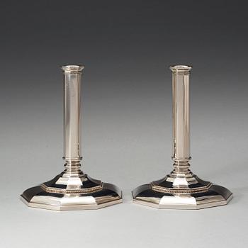 A pair of Atelier Borgila sterling candelabra, Stockholm 1941.