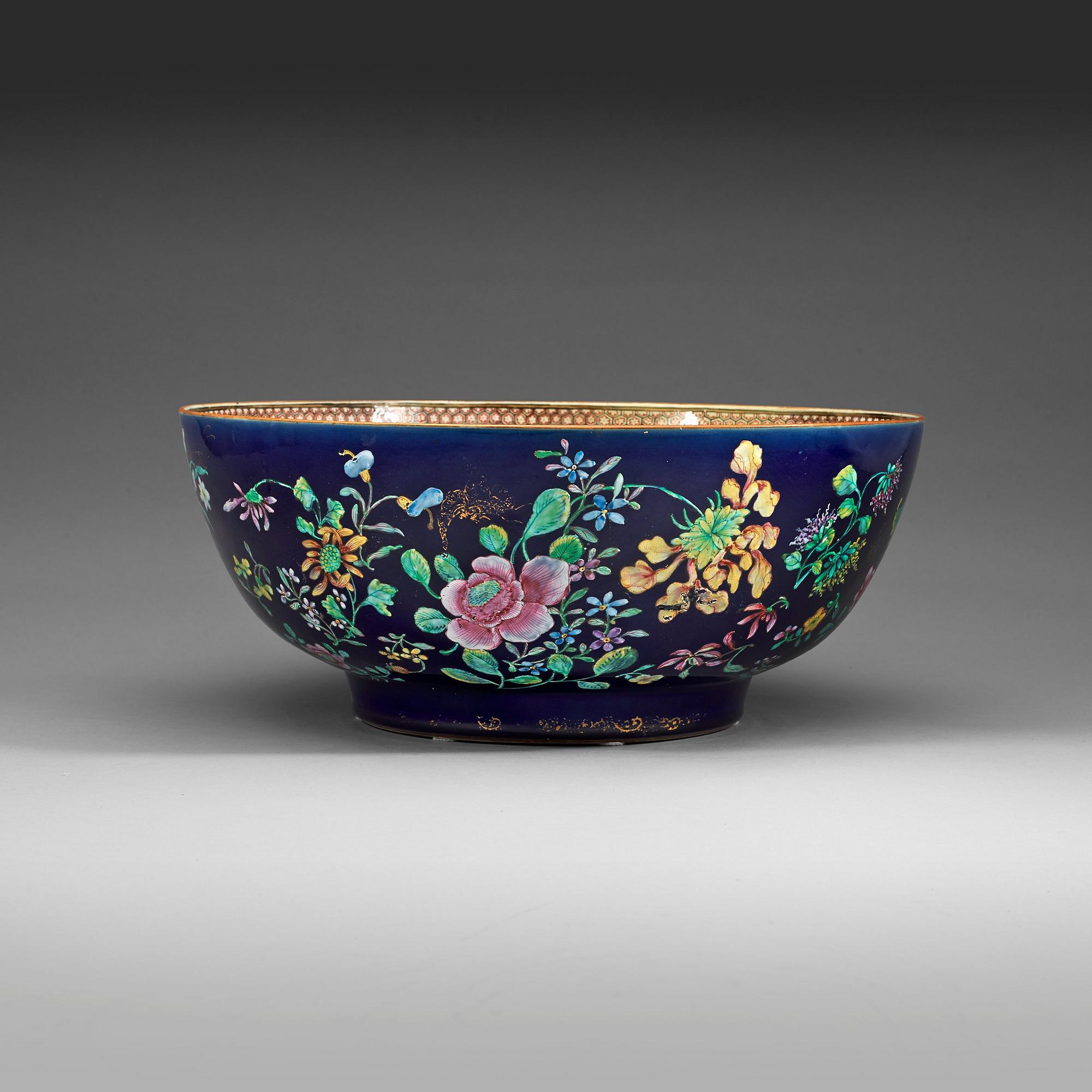 A large famille rose punch bowl, Qing dynasty, Qianlong (1736-95).