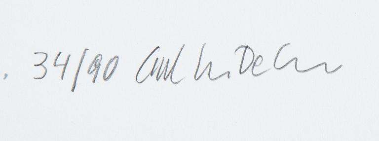 Carl Johan De Geer, lithograph in colours, signed 34/90.