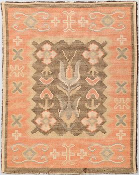 Aino Baeckman, a 1930s Finnish ryijy rug for Neovius. Circa 145x113 cm.