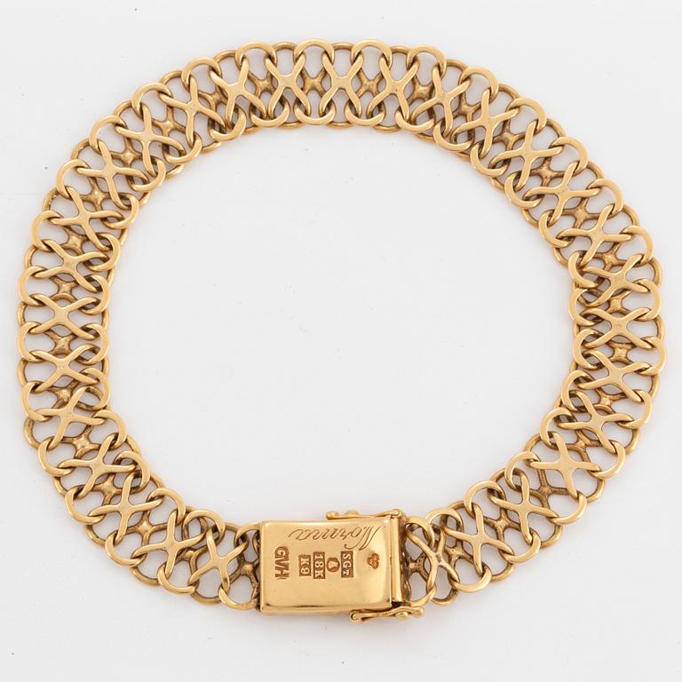 ARMBAND, 18K guld, x-länk.