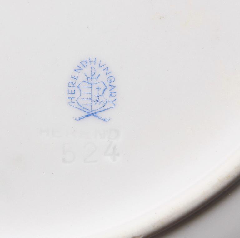 MATSERVIS, 23 delar, porslin, rokokostil, Herend, 1900-talets andra hälft.