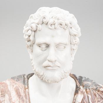 Sculpture bust. Marble. Height 77 cm. Length 69 cm.