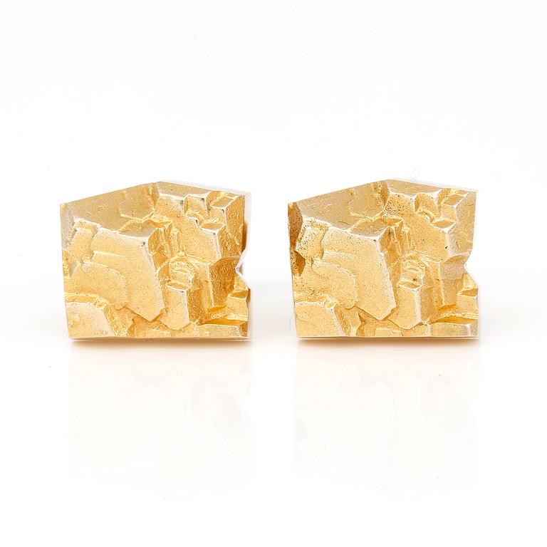 MANSCHETTKNAPPAR, ett par, 14k guld, Björn Weckström, Lapponia, 1970. Vikt ca 13,3 gram.