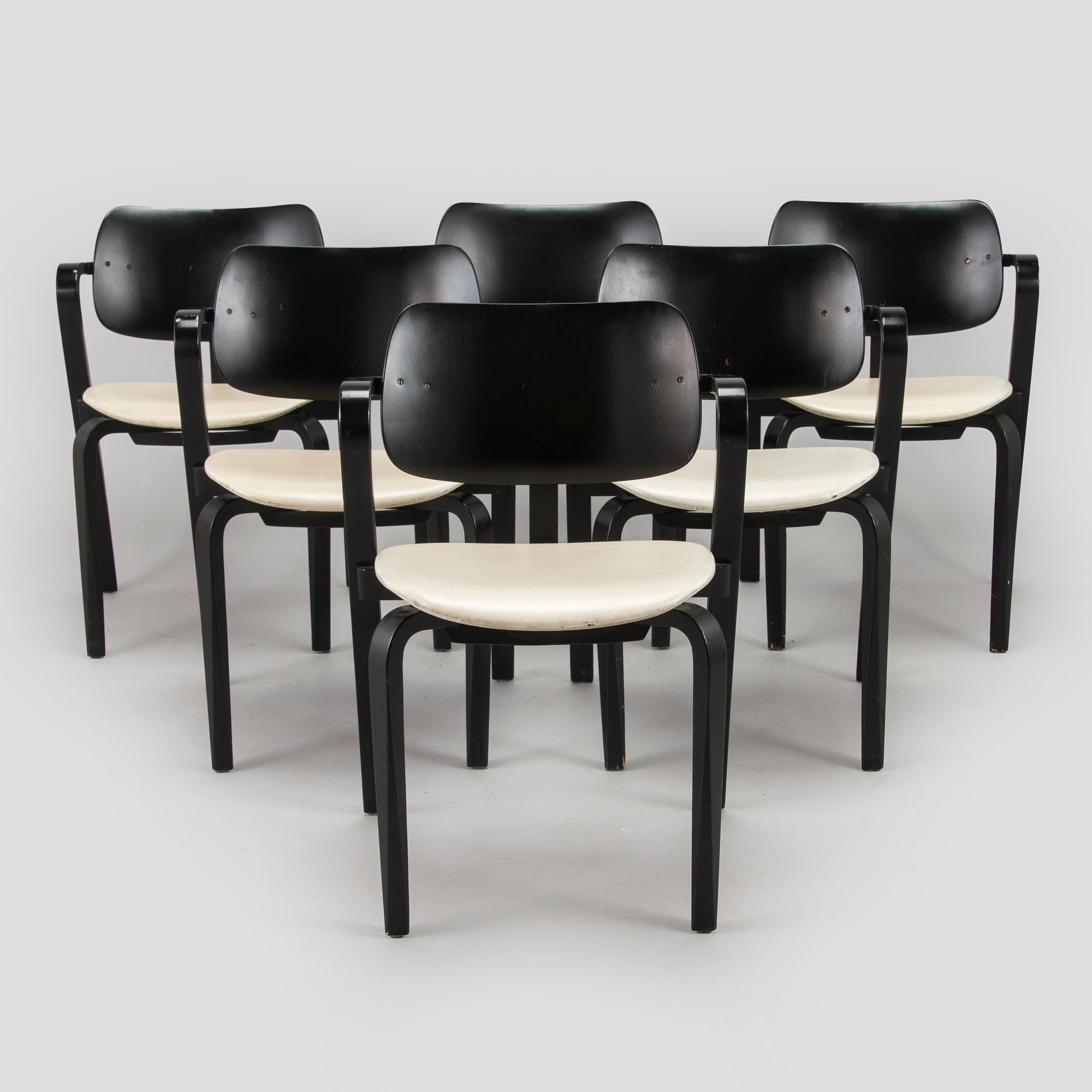 Ilmari Tapiovaara, karmstolar, 6 st, "Aslak", Asko 1960-tal.