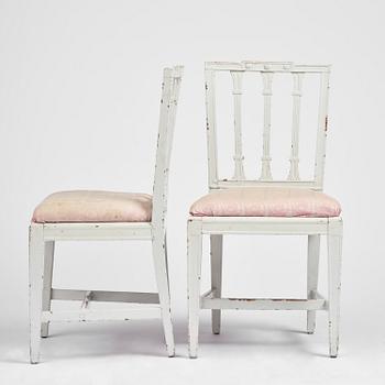 A set of six late Gustavian chairs by E. Öhrmark (master in Stockholm 1777-1813).