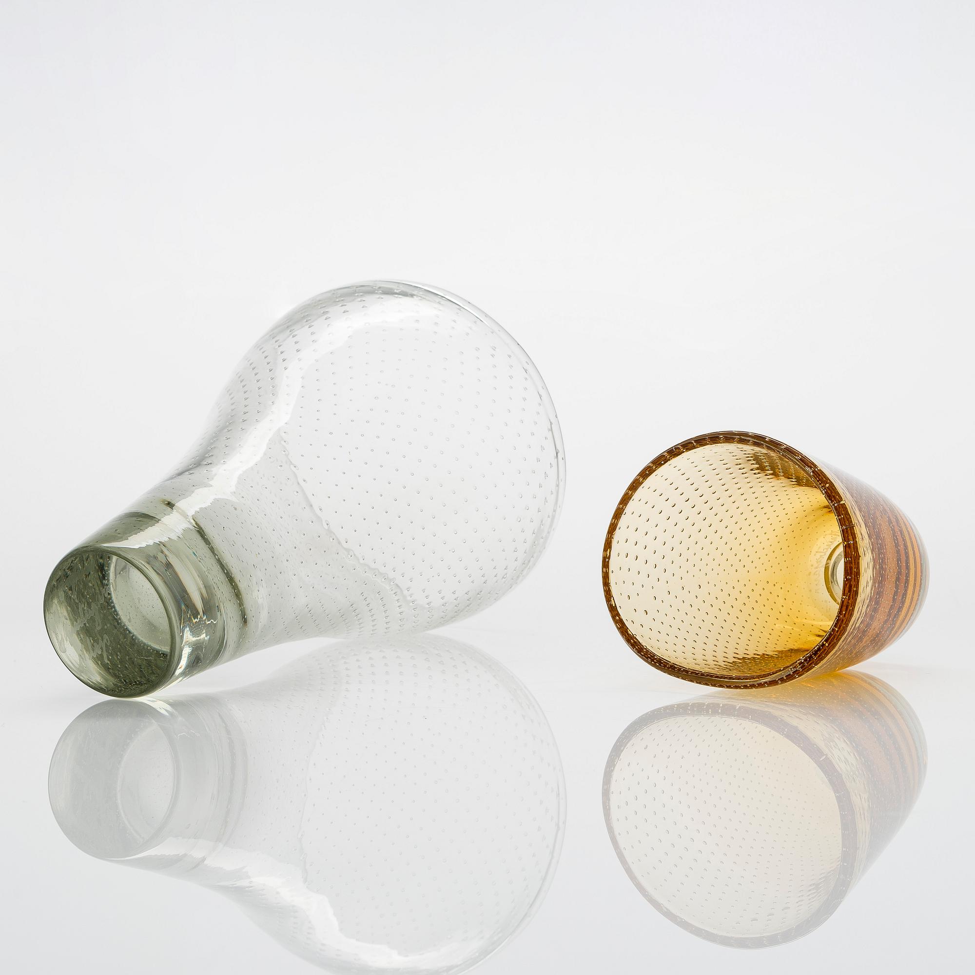 Gunnel Nyman, konstglas, 3 st. Signerade G.Nyman, Nuutajärvi/Notsjö.