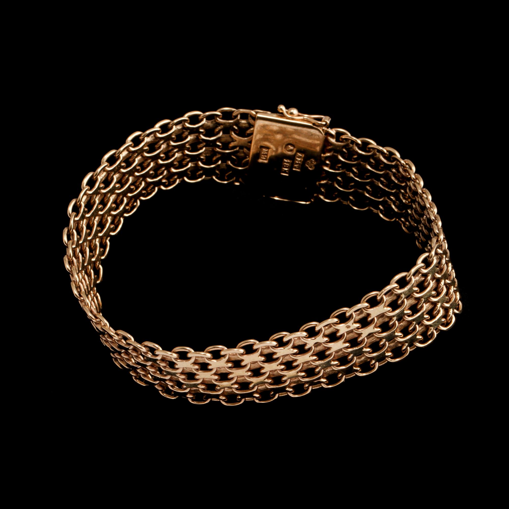 ARMLÄNK, 18k guld, Mikkov, Stockholm, 1962. Vikt 26 g. g.
