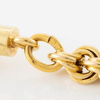 Medaljong 18K guld med pärlor med kedja 18K guld.