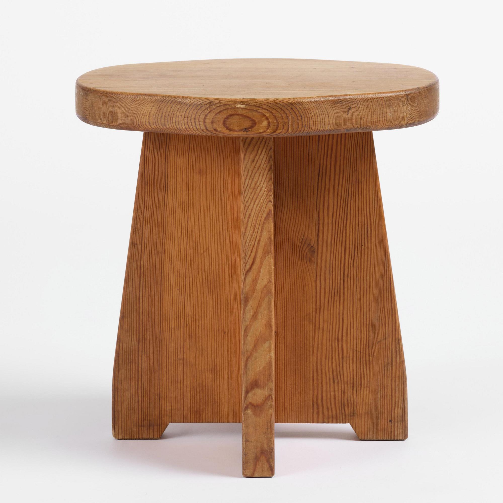 David Rosén, a stained pine "Berga" stool, Nordiska Kompaniet, Sweden, 1940s.
