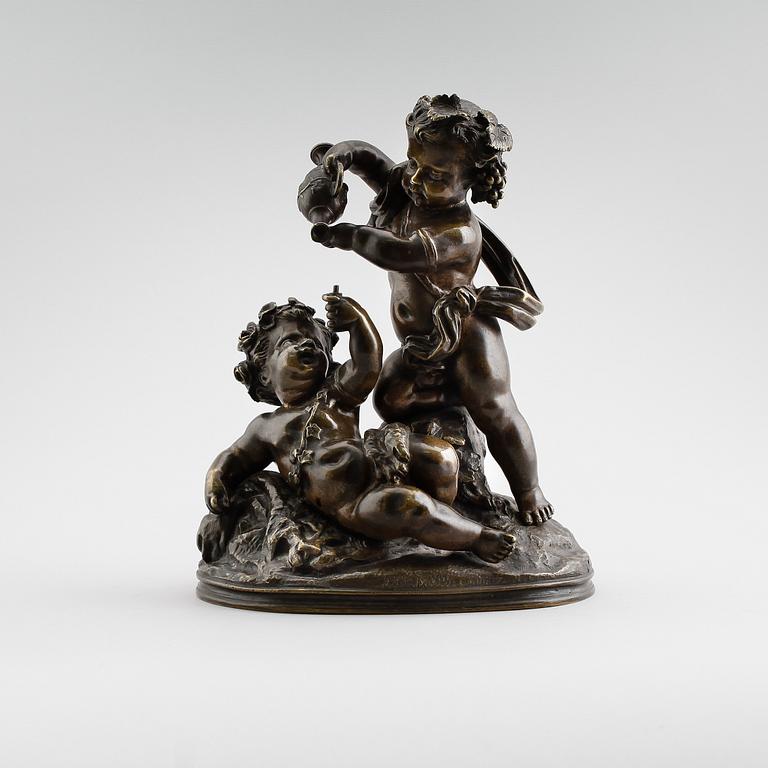 SKULPTUR, brons, otydligt signerad, sannolikt 1800-tal.