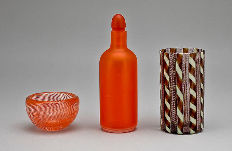 PARTI GLAS, 3 delar, Venini, Murano, Italien, 1900-talets andra hälft.