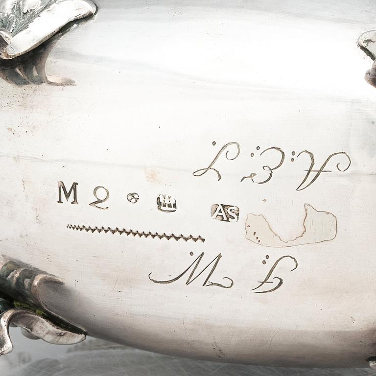 A pair of Swedish Rococo sauce-jugs, mark of Anders Schotte, Uddevalla 1794.