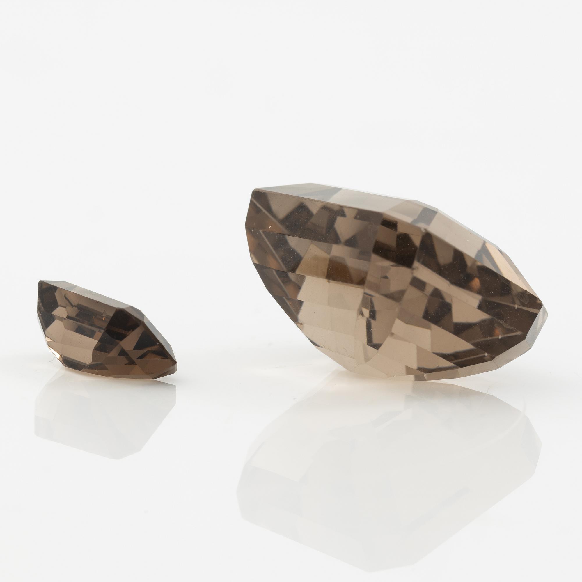 Faceted smoky quartz.