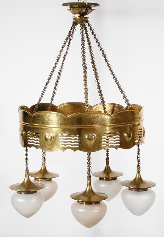 TAKKRONA, jugend, mässing. H 93.