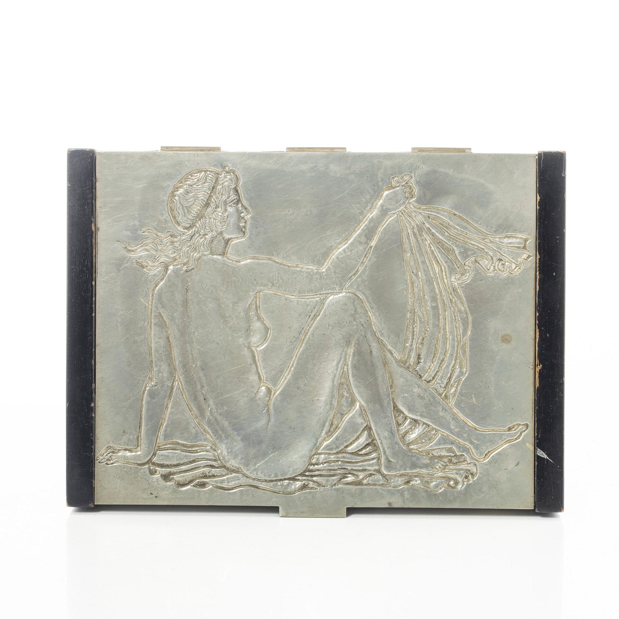 Oscar Antonsson, skrin, tenn, Art Deco, 1938, Athena Ystad.