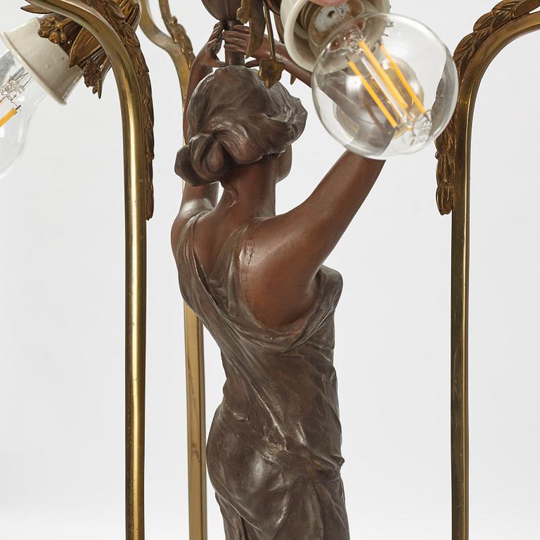 An Art Nouveau ceiling lamp, France, around 1900.