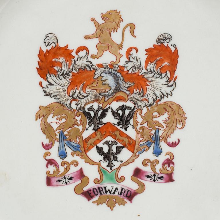 TALLRIKAR, 4 stycken, vapenporslin, Kina, Qingdynastin, 1700-tal.