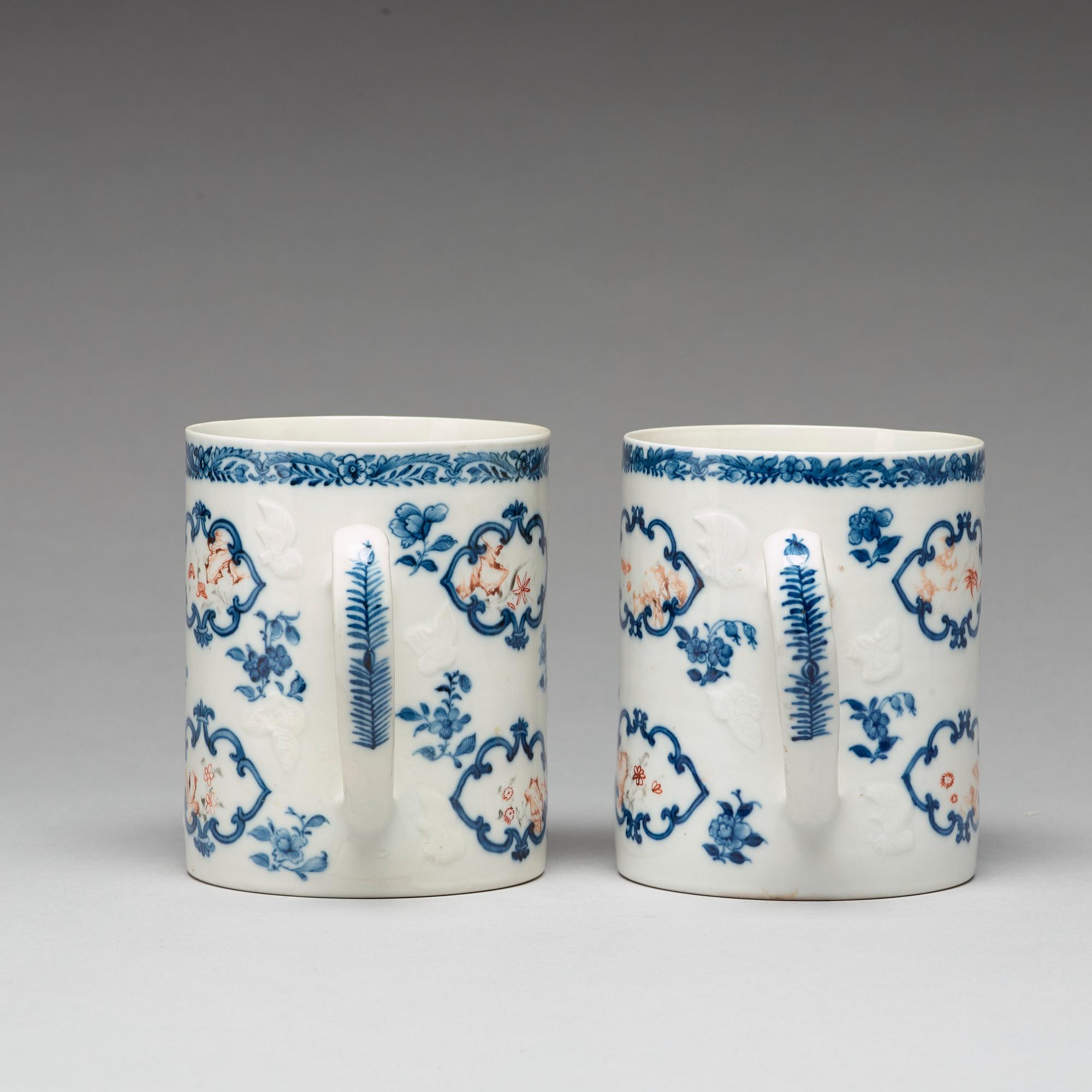 MUGGAR, ett par, kompaniporslin. Qingdynastin, Qianlong (1736-95).