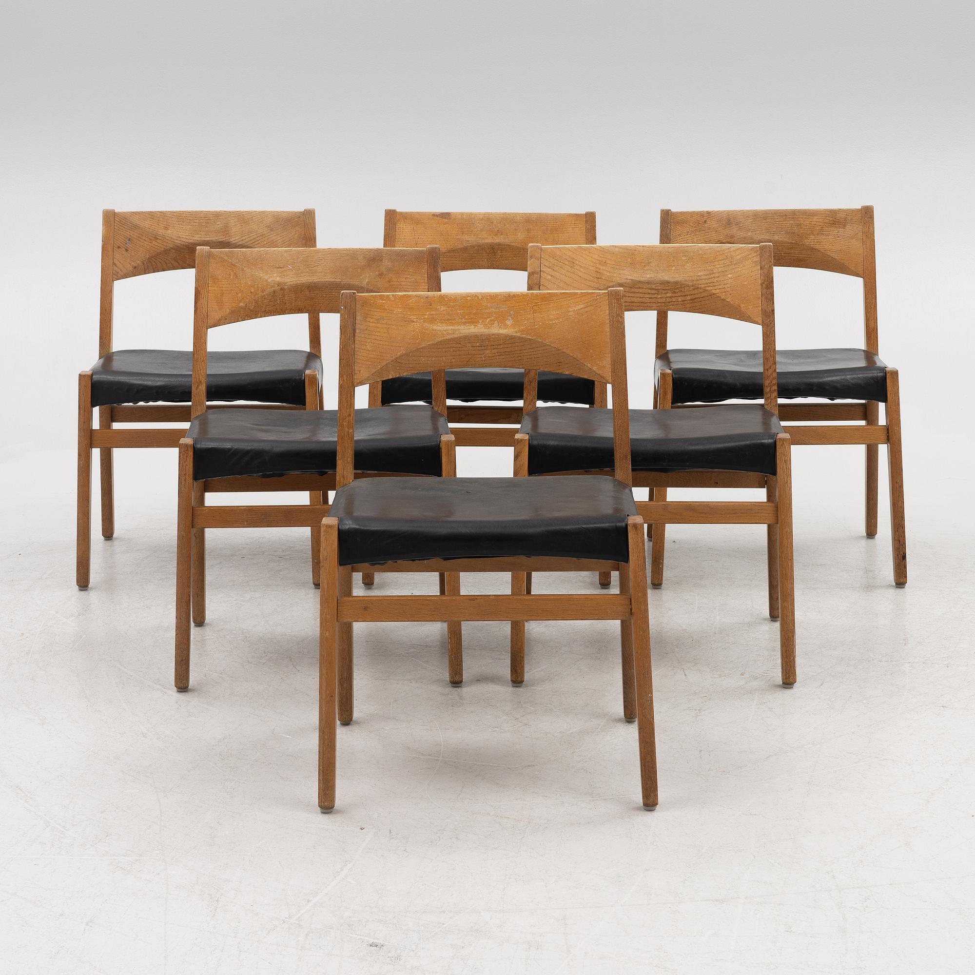John Vedel-Rieper, six chairs, Denmark, second half of the 20th century.