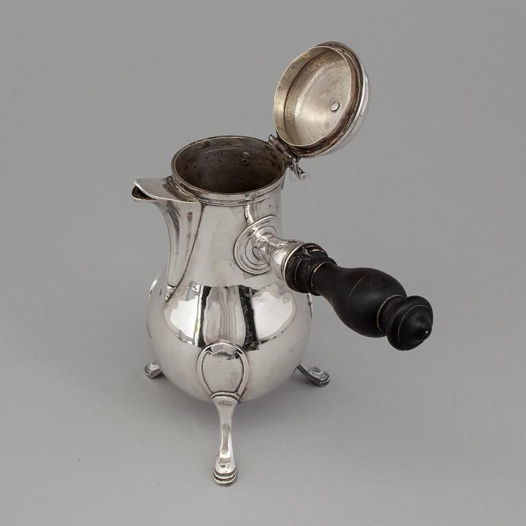 KAFFEKANNA, silver, franska stämplar, 1700-tal.