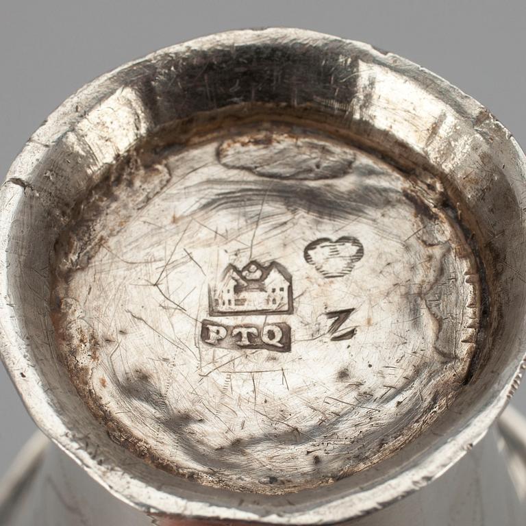 BÄGARE, silver, Finland, Tavastehus 1782, Petter Törnqvist. Vikt 52 g.