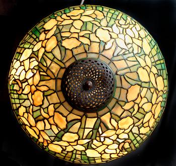 A Tiffany Studios Art Nouveau 'Daffodils' bronze base table lamp, New York circa 1910-15.