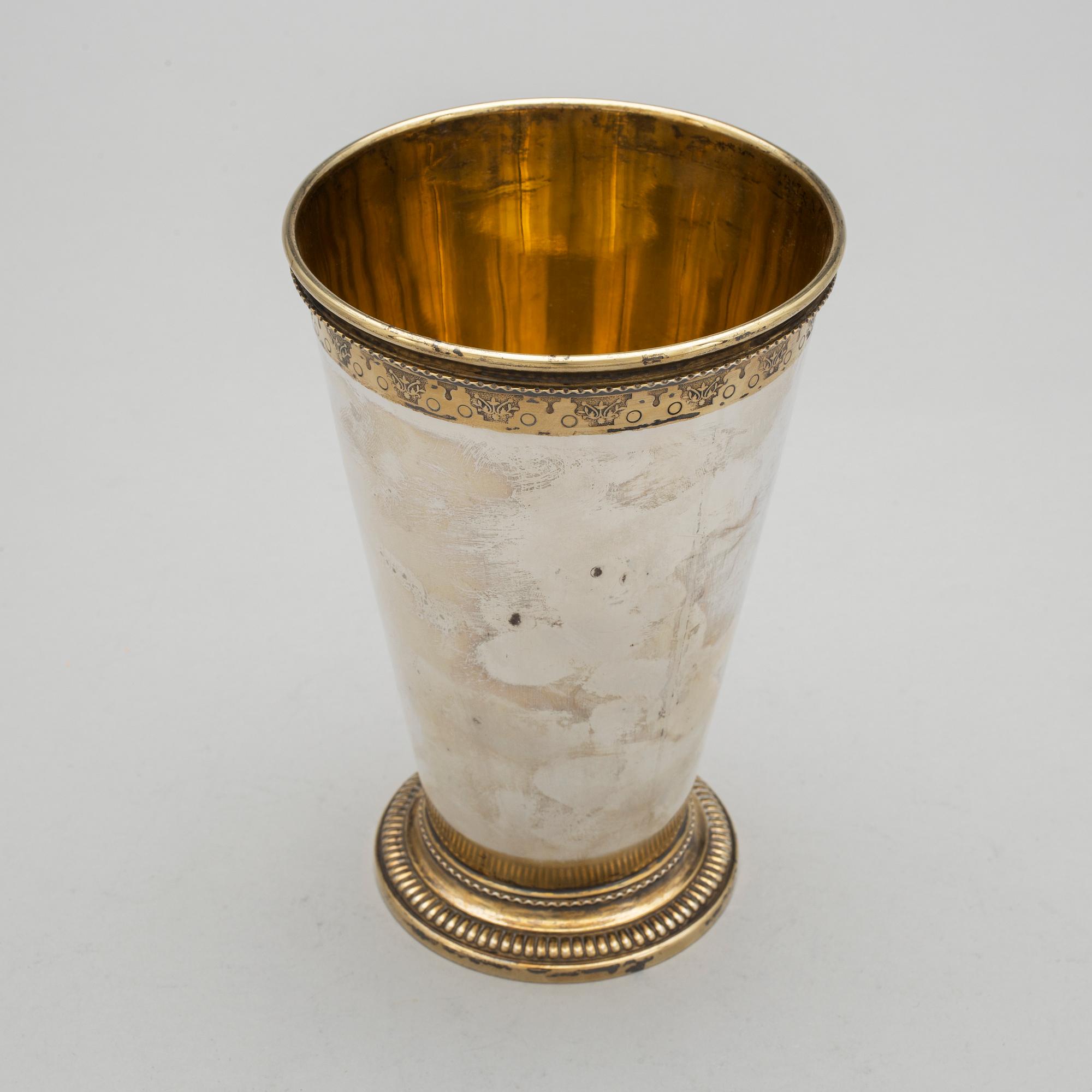Bägare, silver, MGAB, Uppsala, 1940, vikt ca 260 g.